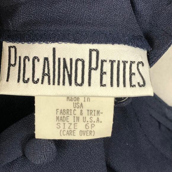 Vintage Piccalino Petites Navy Dress and Blazer Set Women’s SZ 6P EUC - Picture 10 of 16